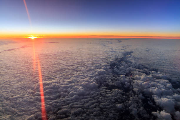 Aerial sunrise over the Netherlands