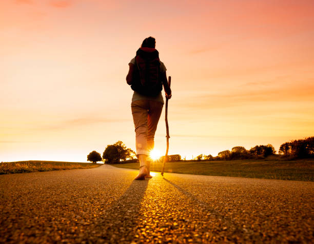 istock Pilgrim woman at Sunset 1131109898