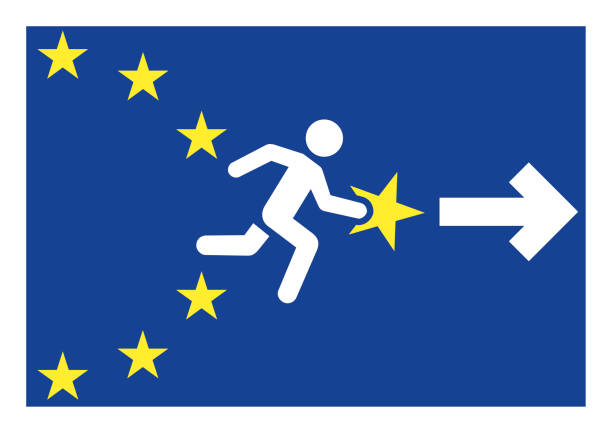 ilustrações de stock, clip art, desenhos animados e ícones de eu exit - brexit - rettungsschirm