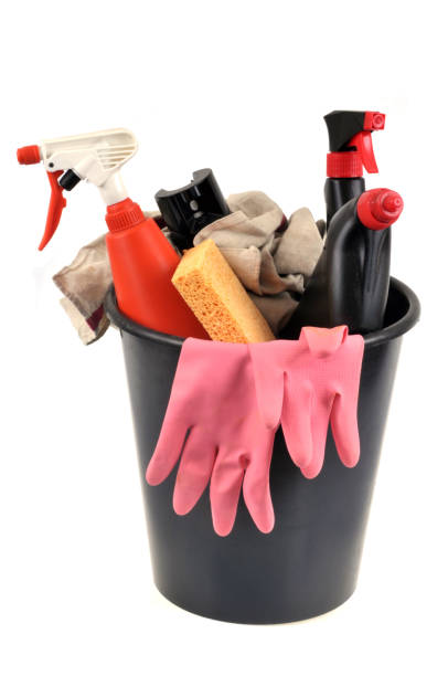 istock Bucket with cleaning equipment 1131111277