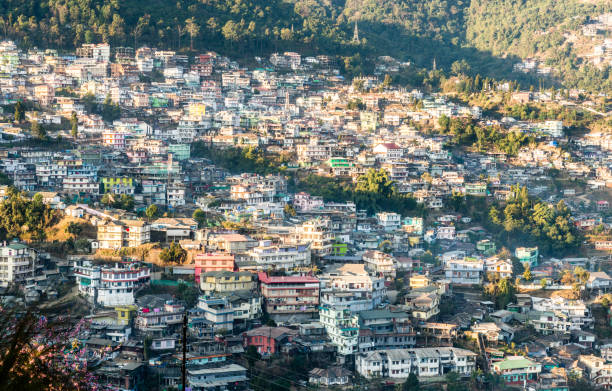 istock Cityscape with homes crowded along the hillside 1131111373