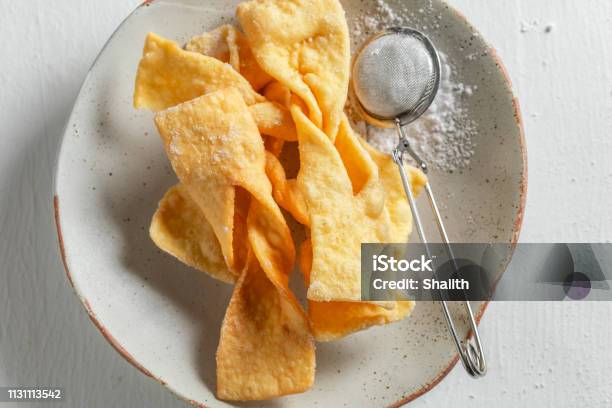 Homemade And Tasty Angel Wings Ready To Eat Stock Photo - Download Image Now - Cookie, Angel, Baked Pastry Item