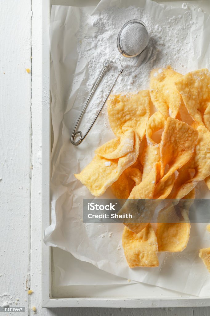 Sweet and golden angel wings ready to eat Angel Stock Photo