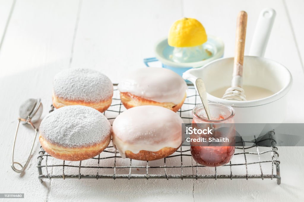 Sweet and fresh donuts ready to eat Baked Stock Photo