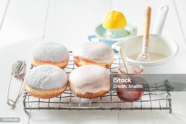 Sweet And Fresh Donuts Ready To Eat Stock Photo - Download Image Now - Baked, Baked Pastry Item, Bakery