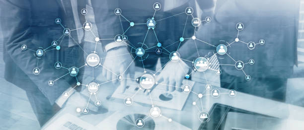 istock HR human resources management concept corporate organisation structure mixed media double exposure virtual screen. 1131116339