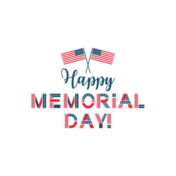 Memorial day, remember and honor usa patriotic holiday Memorial day, remember and honor usa patriotic card. American national holiday, military veterans celebration. Vector illustration on white background memorial day weekend stock illustrations