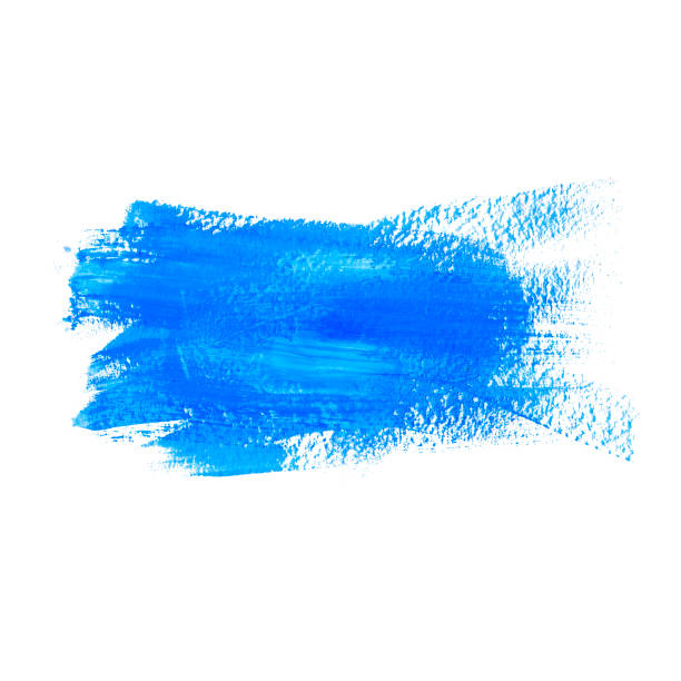 istock Grunge hand drawn with a brush. Curved brush stroke. blue color 1131117432
