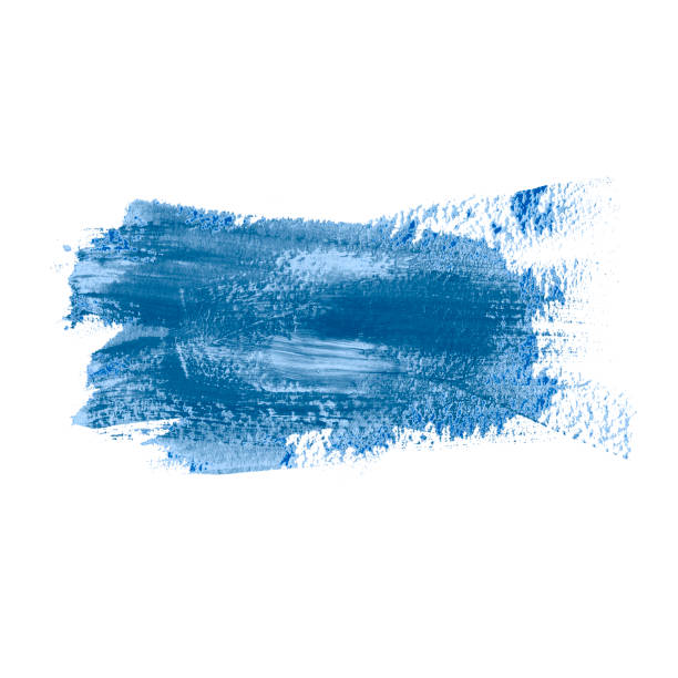istock Grunge hand drawn with a brush. Curved brush stroke. blue color 1131117956