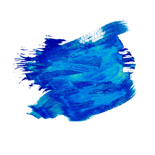istock Grunge hand drawn with a brush. Curved brush stroke. blue color 1131117991