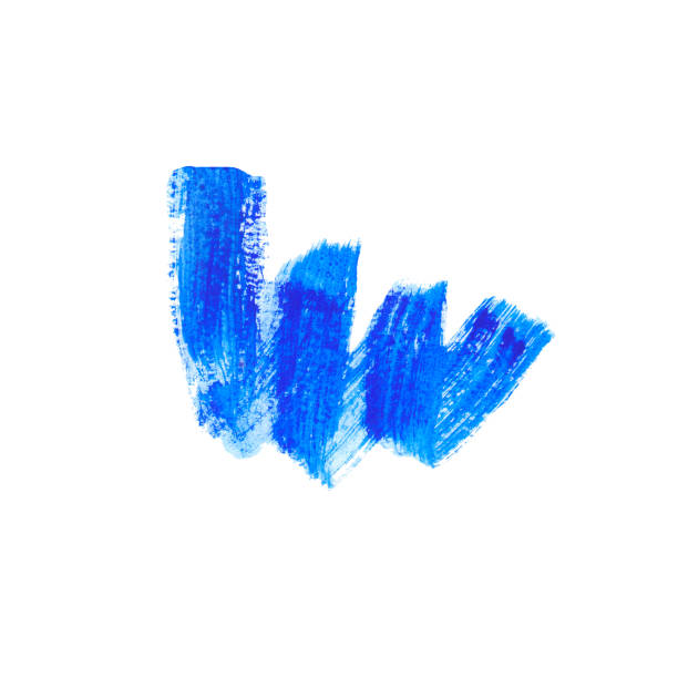 istock Grunge hand drawn with a brush. Curved brush stroke. blue color 1131118008