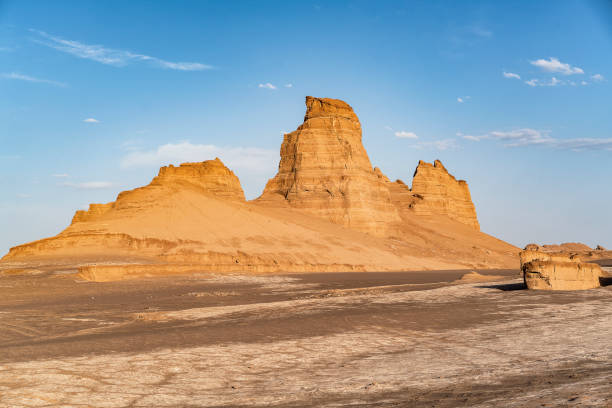 istock Panoramic view of Kaluts (small mountains or sand formations) in Lut desert in a sunny day, Iran 1131119112
