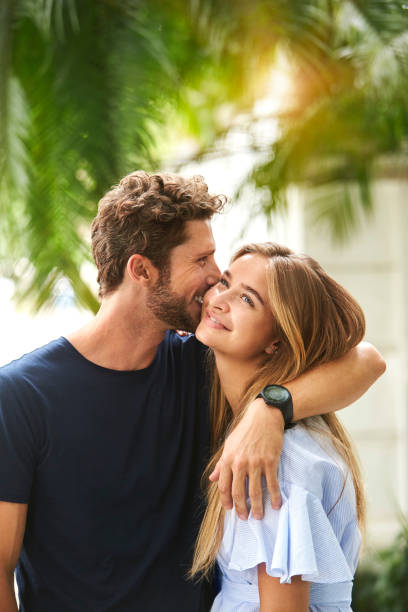 Young couple kissing