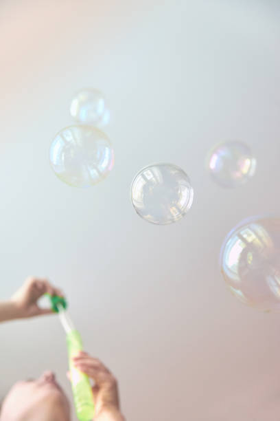 istock Photo of soap bubbles, creative background, selective focus, toned image 1131125014