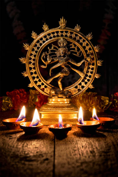 istock Shiva Nataraja with Diwali lights 1131128042