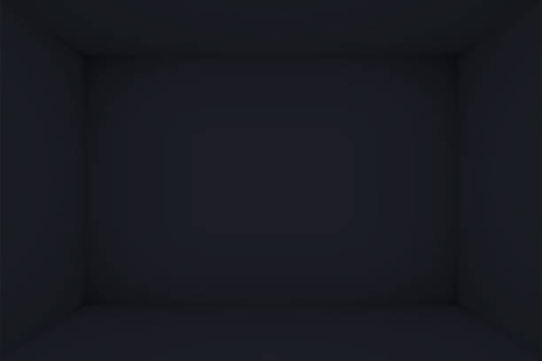istock Empty black room. The inner space of the dark box. Vector design illustration. Mock up for you business project 1131128835