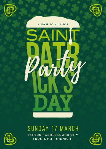 illustrazioni stock, clip art, cartoni animati e icone di tendenza di festa della birra di san patrizio - leaf green backgrounds flower