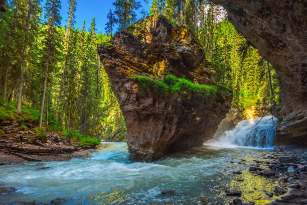 istock Johnston Creek in Canada photographed from a cave 1131132423