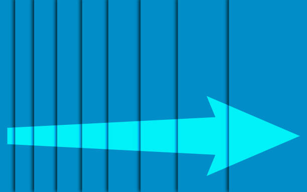 istock Blue stairs with a arrow sign 1131132754