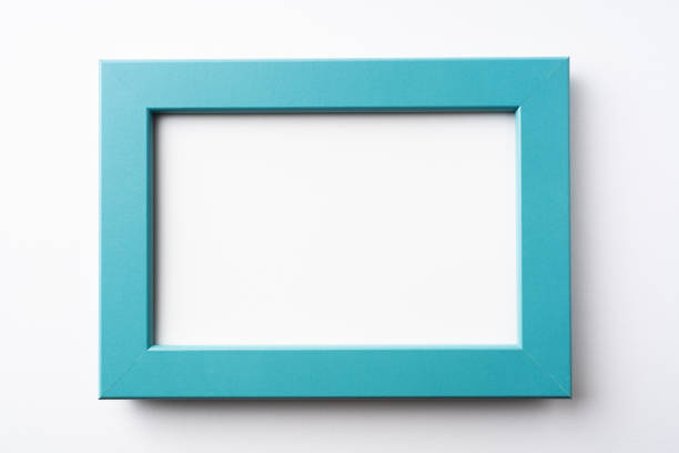 モックアップのグリーンウッドフレーム - 青 写真 ストックフォトと画像