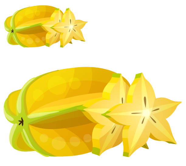 Star fruit Carambola . Cartoon vector icon Star fruit Carambola . Cartoon vector icon isolated o white background. Series of food and drink and ingredients for cooking. starfruit stock illustrations