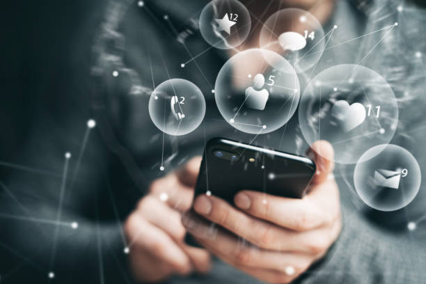 istock Man with smartphone. Concept of social media and network 1131135952