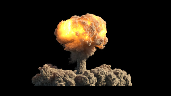 atomic explosion on black background