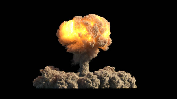 Atomic explosion atomic explosion on black background radioactive contamination stock pictures, royalty-free photos & images