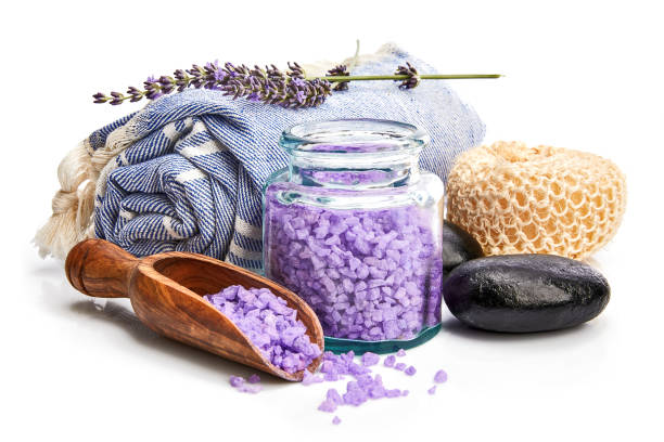 istock Spa still life with lavender salt 1131139344