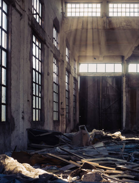 istock Interior of an old abandoned building 1131142529