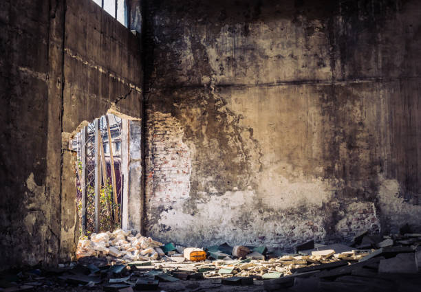 istock Interior of an old abandoned building 1131142565
