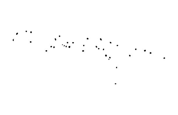 illustrations, cliparts, dessins animés et icônes de icône d'illustration d'isolement de vecteur avec la silhouette de forme noire de la carte simplifiée des états fédérés de micronésie - federated