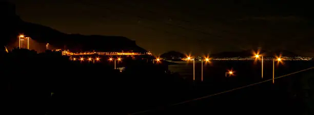 Night picture of illuminated city