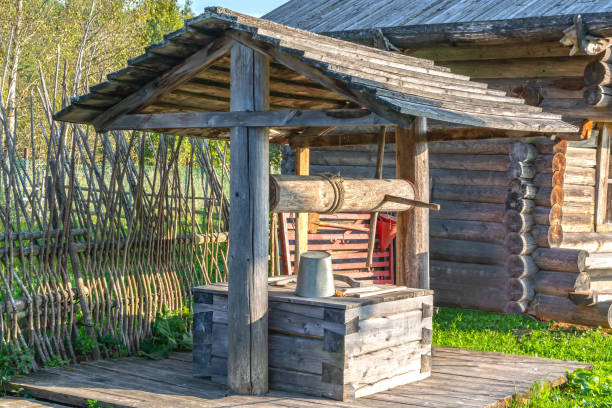 istock Wooden well under the roof 1131146174