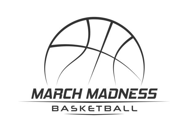 March Madness basketball March Madness basketball sport design. Basketball tournament logo, emblem, designs with basketball ball. college basketball court stock illustrations