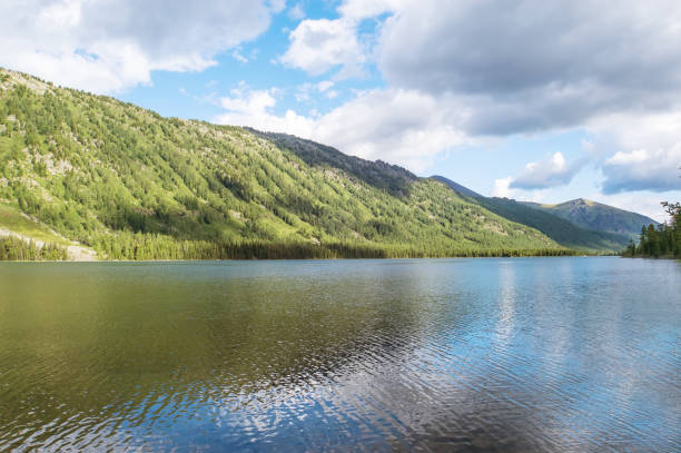 mountain landscape with one small mountain and a lake