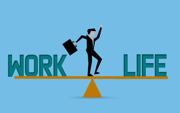 istock Businessman with work life balance concept 1131149445