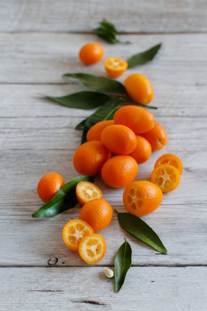 istock Kumquat fruits on a grey background 1131151493