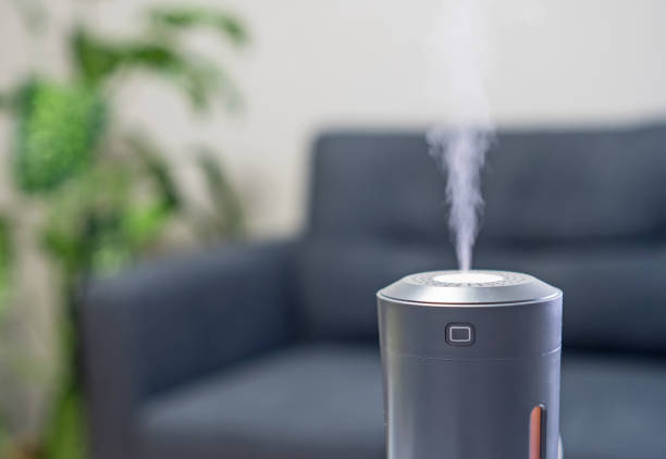 istock Electric air humidifier at home. Place for text. 1131152680
