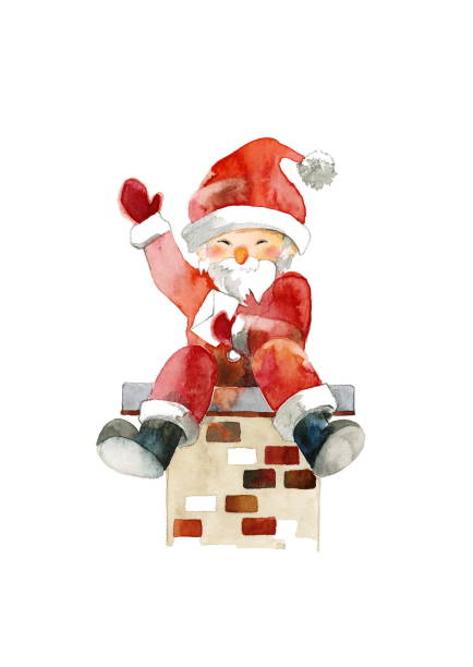 Santa Claus who sits down on a chimney Santa Claus who sits down on a chimney
Santa who waves his hand by a smiling face 手 stock illustrations