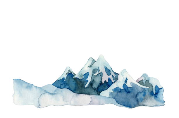 Snow-covered mountain Snow-covered mountain
The landscape of the blue and steep mountains mountain clipart stock illustrations