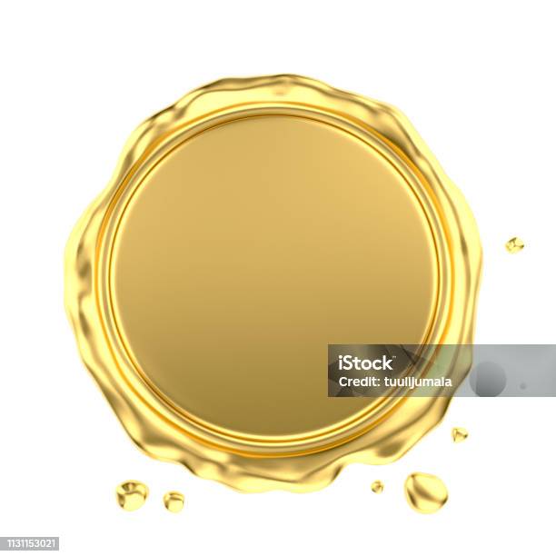 Blank Gold Wax Seal Stock Photo - Download Image Now - Postage