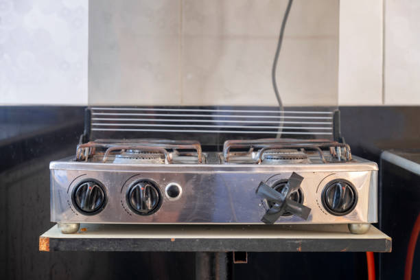 istock Gas Burning Stove In Poor Condition With A Broken Button 1131153262