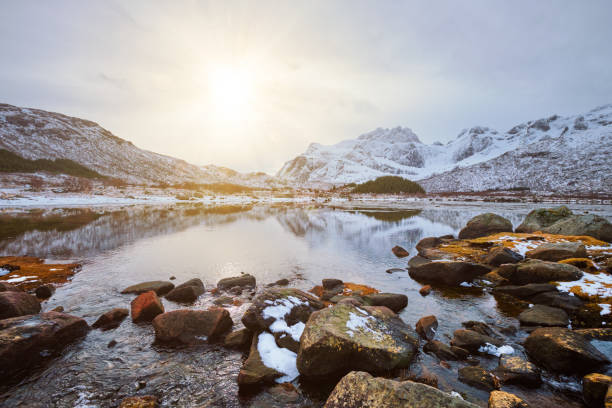 istock Sunset fjord in winter 1131153883