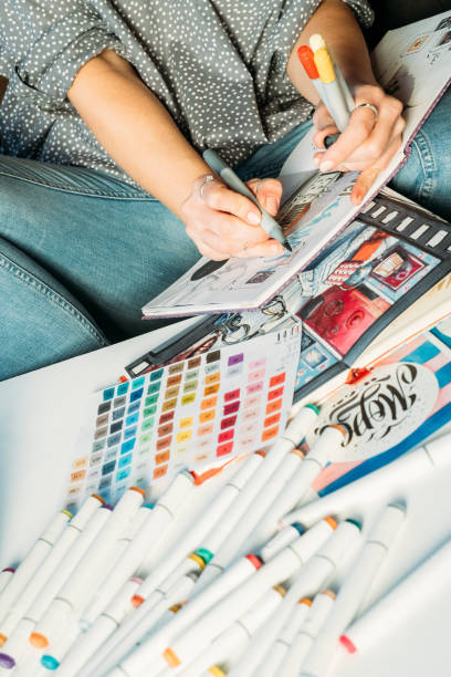 istock artist sketching workplace woman palette drawing 1131154074
