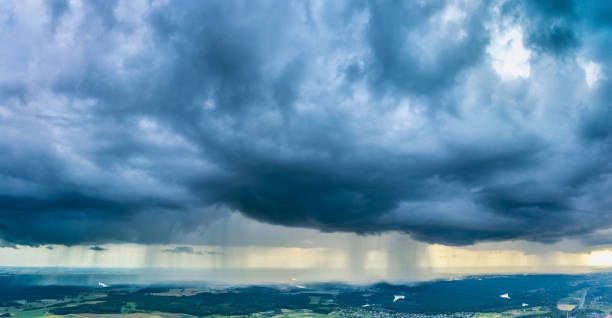 istock Aerial panorama of Storm clouds with micro burst 1131154162