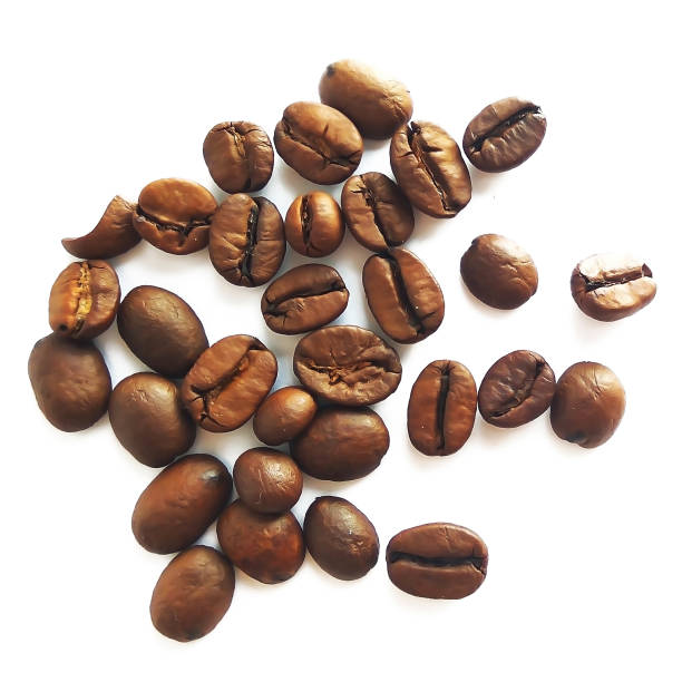 istock Roasted brown coffee beans and seeds isolated 1131156050
