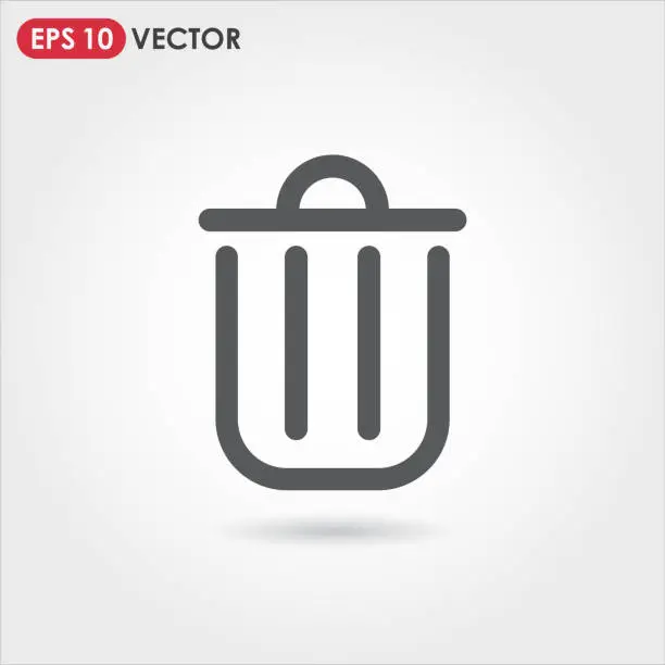 Vector illustration of trash can account ui web button. ui elements. trash can vector icon for web, mobile and user interface design