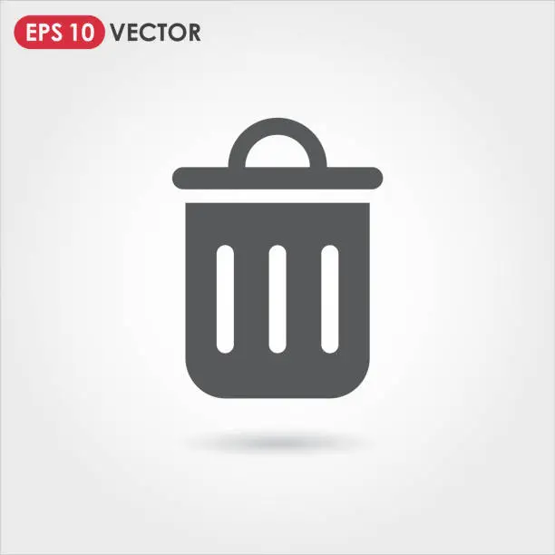 Vector illustration of trash can account ui web button. ui elements. trash can vector icon for web, mobile and user interface design