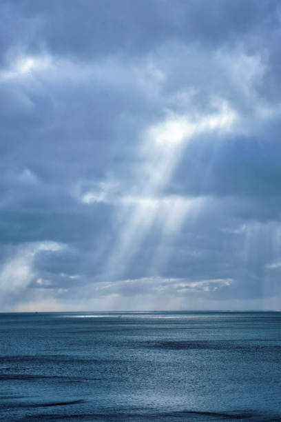 istock Norwegian sea in winter with sun rays 1131160690